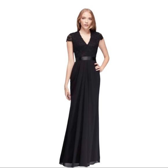David’s Bridal NWT Short Sleeve Lace Chiffon Sz.12 - Picture 1 of 15